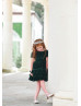 Emerald Velvet Twirl Flower Girl Dress